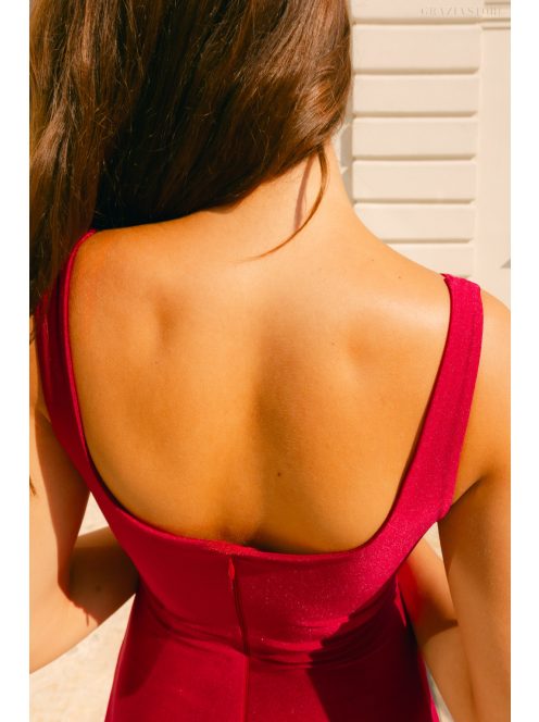 Dominika – shanghai színű elasztikus maxi ruha vastag pánttal