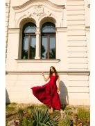 Dominika – shanghai színű elasztikus maxi ruha vastag pánttal