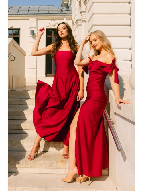 Dominika – shanghai színű elasztikus maxi ruha vastag pánttal