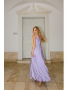 Annabella – elastické maxi šaty vo farbe poetry s dekoltom a výstrihom chrbtovej časti do V