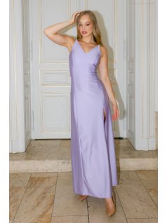   Annabella – poetry színű elasztikus maxi ruha V dekoltázzsal és hátkivágással