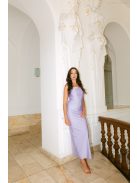 Aletta – elastické maxi šaty vo farbe poetry s prekríženou látkou na chrbte