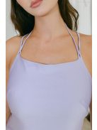 Aletta – elastické maxi šaty vo farbe poetry s prekríženou látkou na chrbte