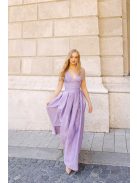 Szonja – fialové žakárové maxi šaty zo vzorovaného materiálu 