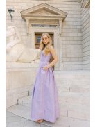 Szonja – fialové žakárové maxi šaty zo vzorovaného materiálu 