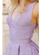 Szonja – fialové žakárové maxi šaty zo vzorovaného materiálu 