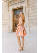 Niko – žakárové mini šaty so zlatým abstraktným vlnovým vzorom